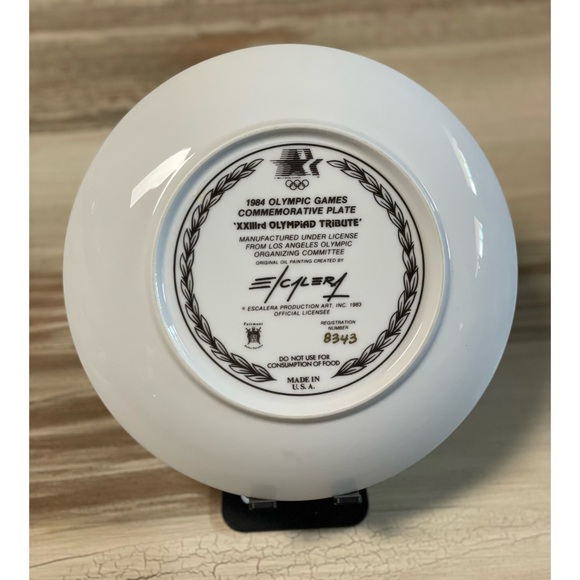 1984 Los Angeles Olympics Commemorative Plate 23rd Olympiad Tribute - Picture 3 of 5